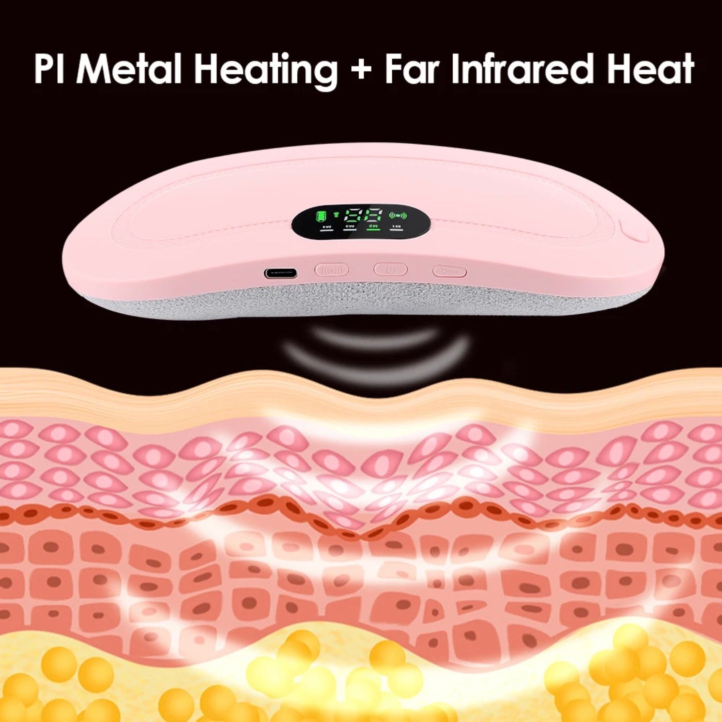 Period Cramp Massager Vibrating Heating Belt