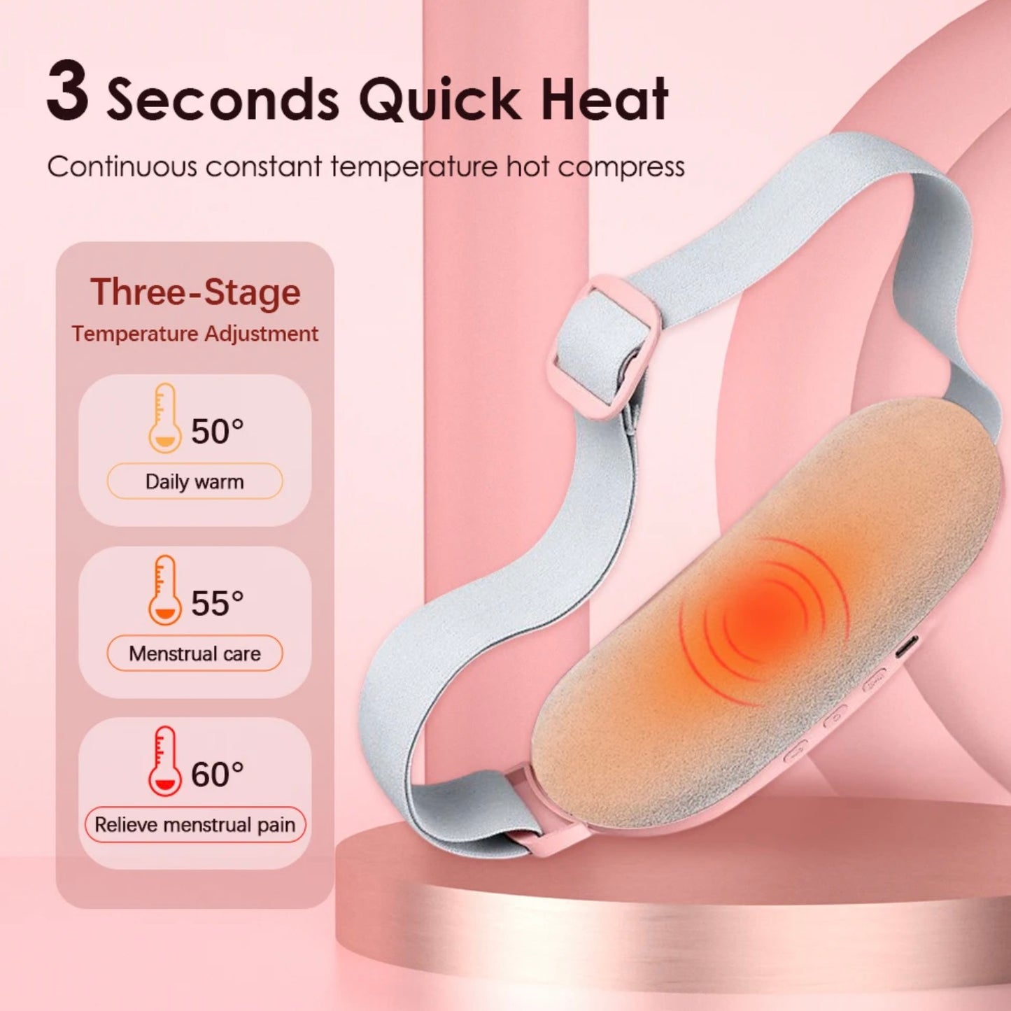 Period Cramp Massager Vibrating Heating Belt